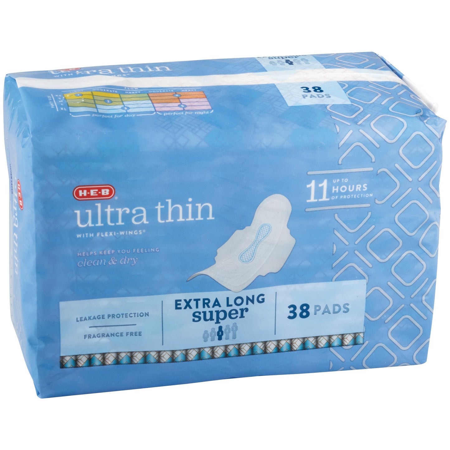 H-E-B Ultra Thin Flexi-Wing Pads - Extra Long, Super, Unscented