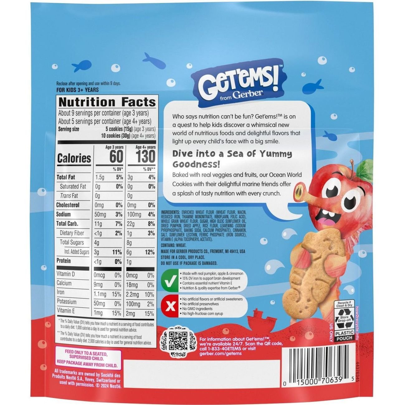 Get'ems Ocean World Cookies - Pumpkin Apple & Cinnamon