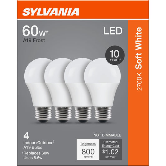 SYLVANIA A19 60 Watt LED Soft White Frost Bulb