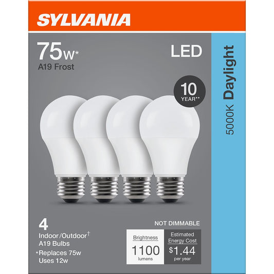 SYLVANIA A19 75 Watt LED Daylight Frost Bulb