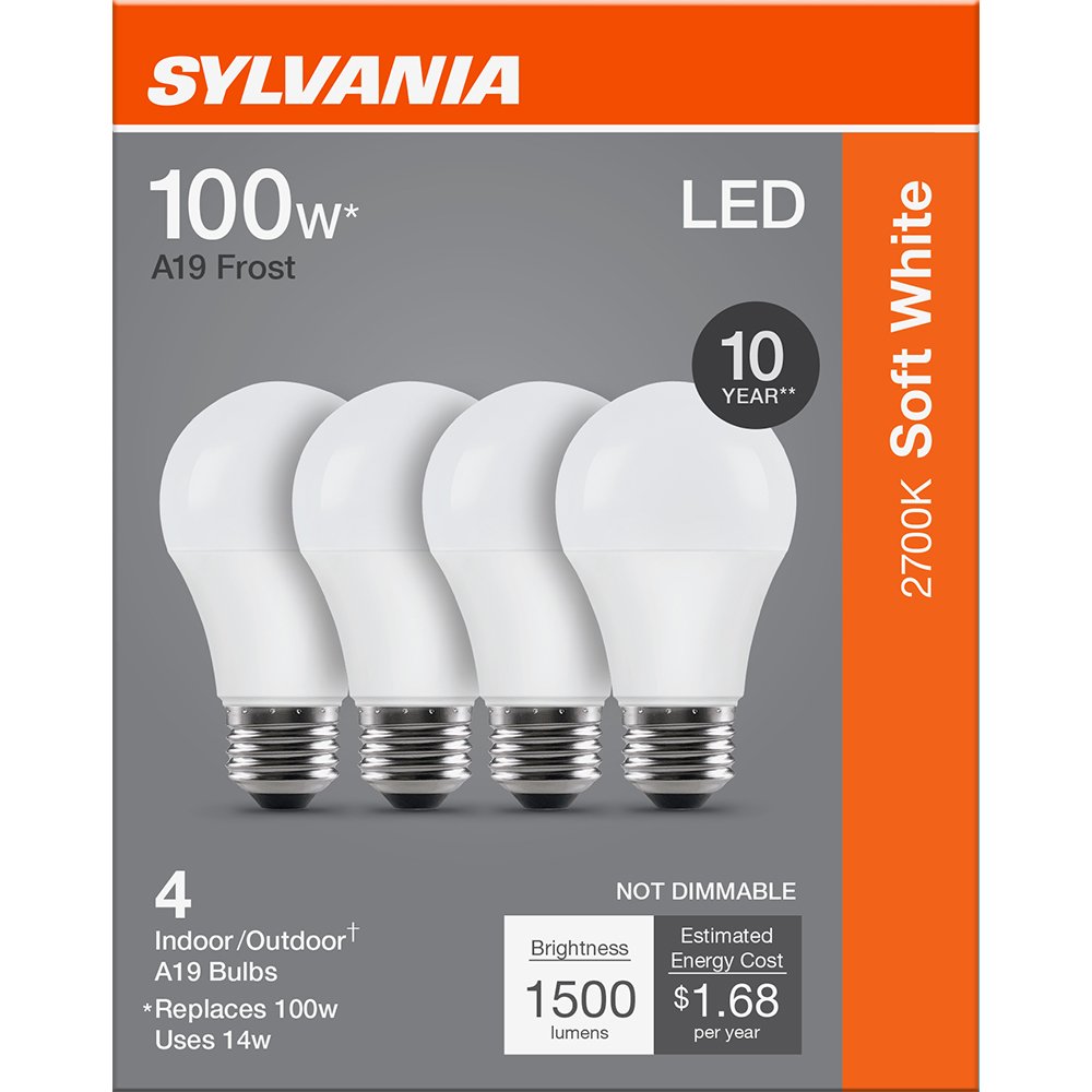 SYLVANIA A19 100 Watt LED Soft White Frost Bulb