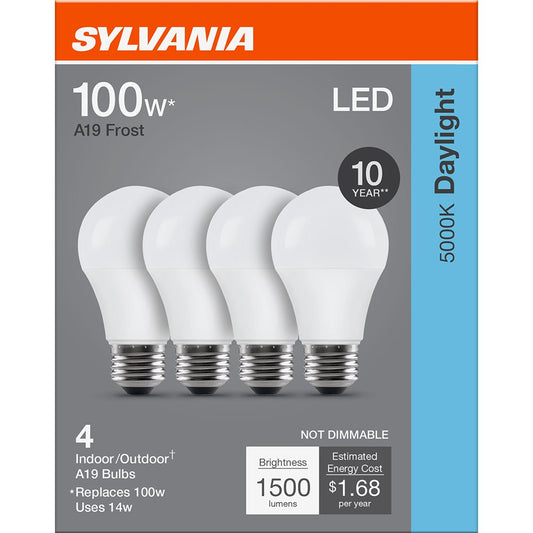 SYLVANIA A19 100 Watt LED Daylight Frost Bulb