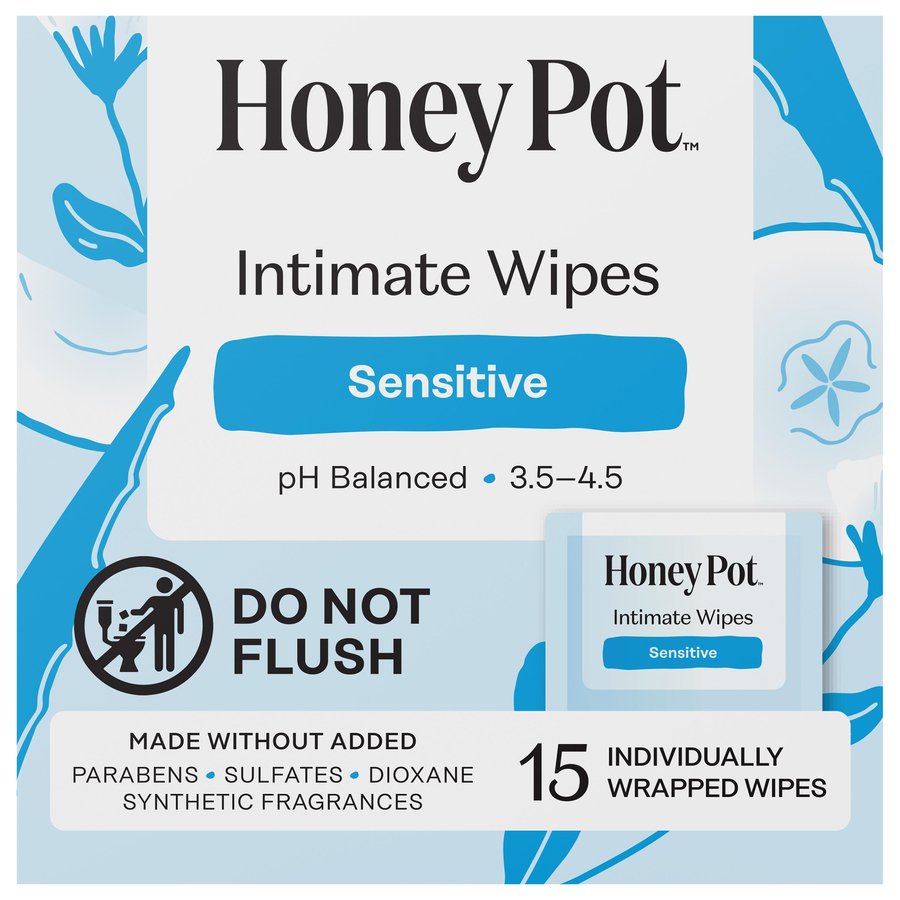 The Honey Pot Travel Size Sensitive Intimate Wipes