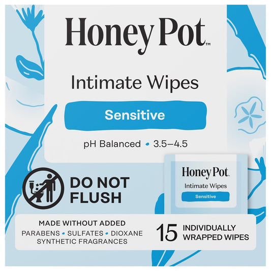 The Honey Pot Travel Size Sensitive Intimate Wipes