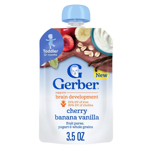 Gerber Baby Food Pouch - Cherry Banana Vanilla Yogurt