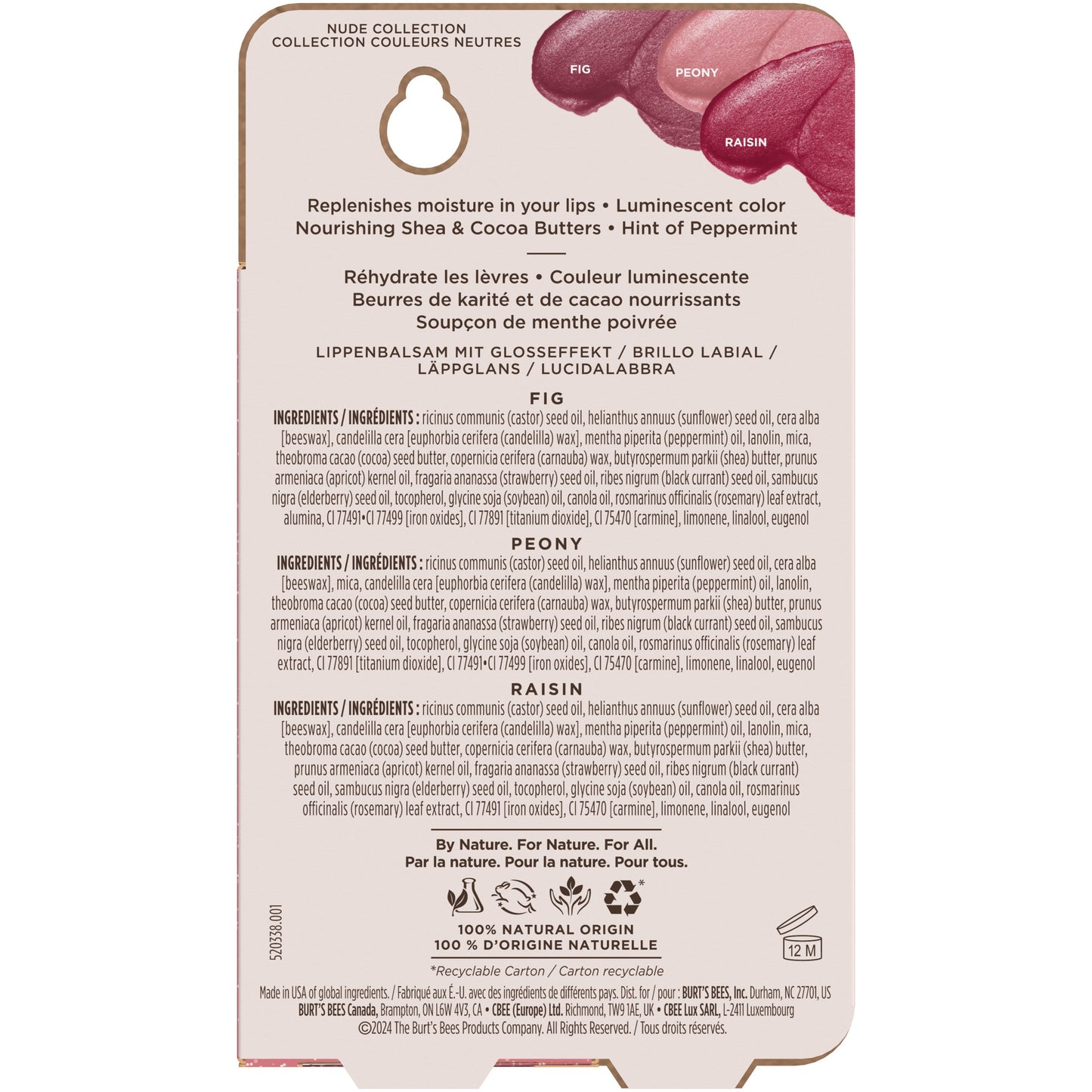 Burt's Bees Lip Shimmer - Nude Collection