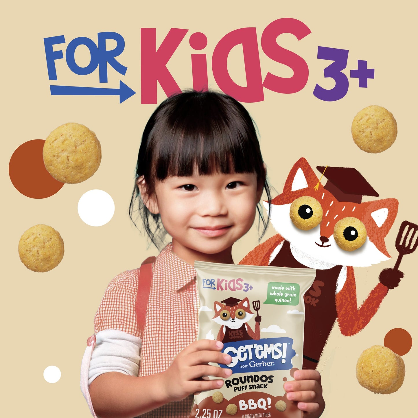 Get'ems! Roundos Puff Snack - BBQ