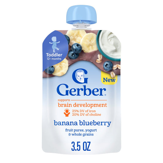 Gerber Baby Food Pouch - Banana Blueberry Yogurt