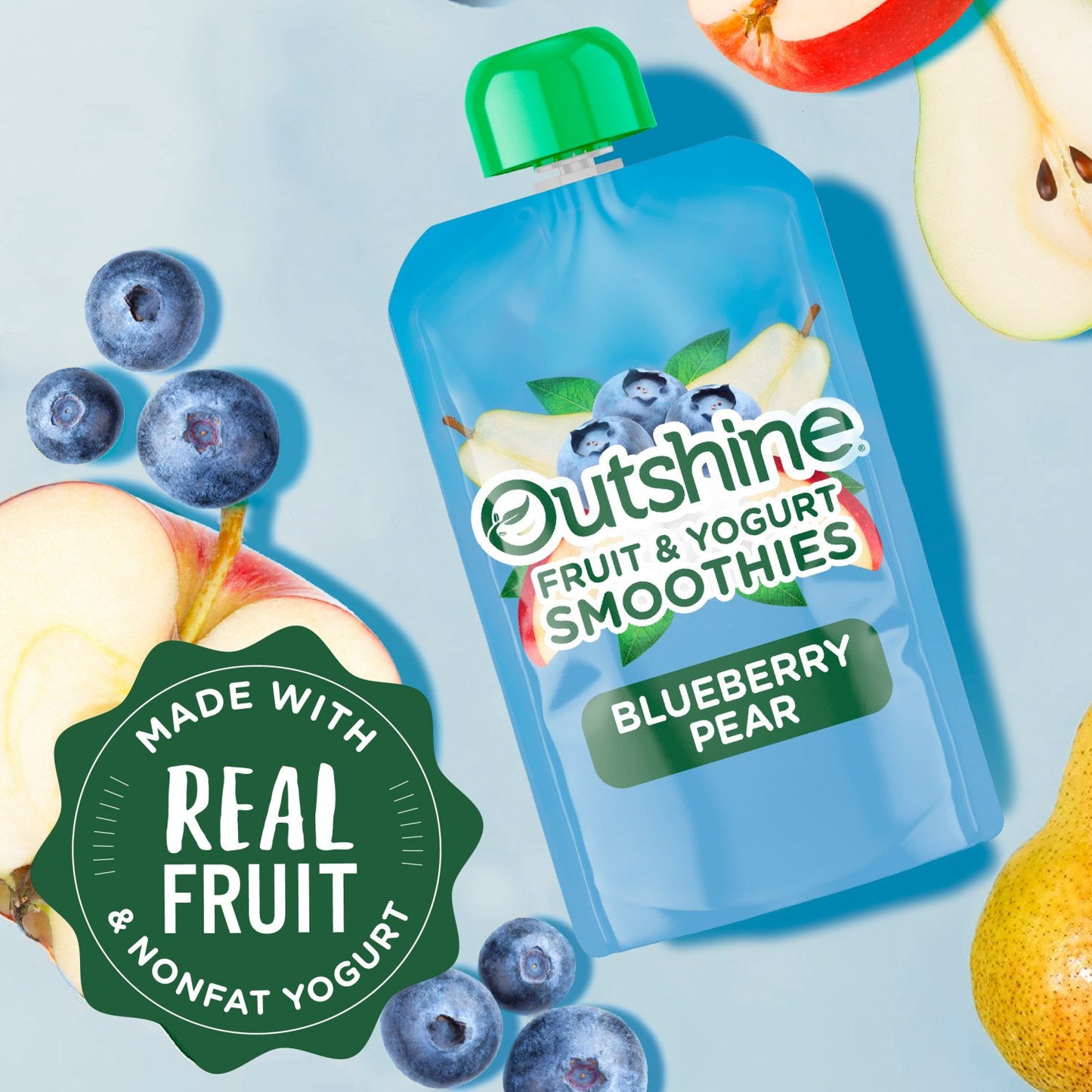 Outshine Fruit & Yogurt Smoothies - Blueberry Pear, 3.5 oz Pouches