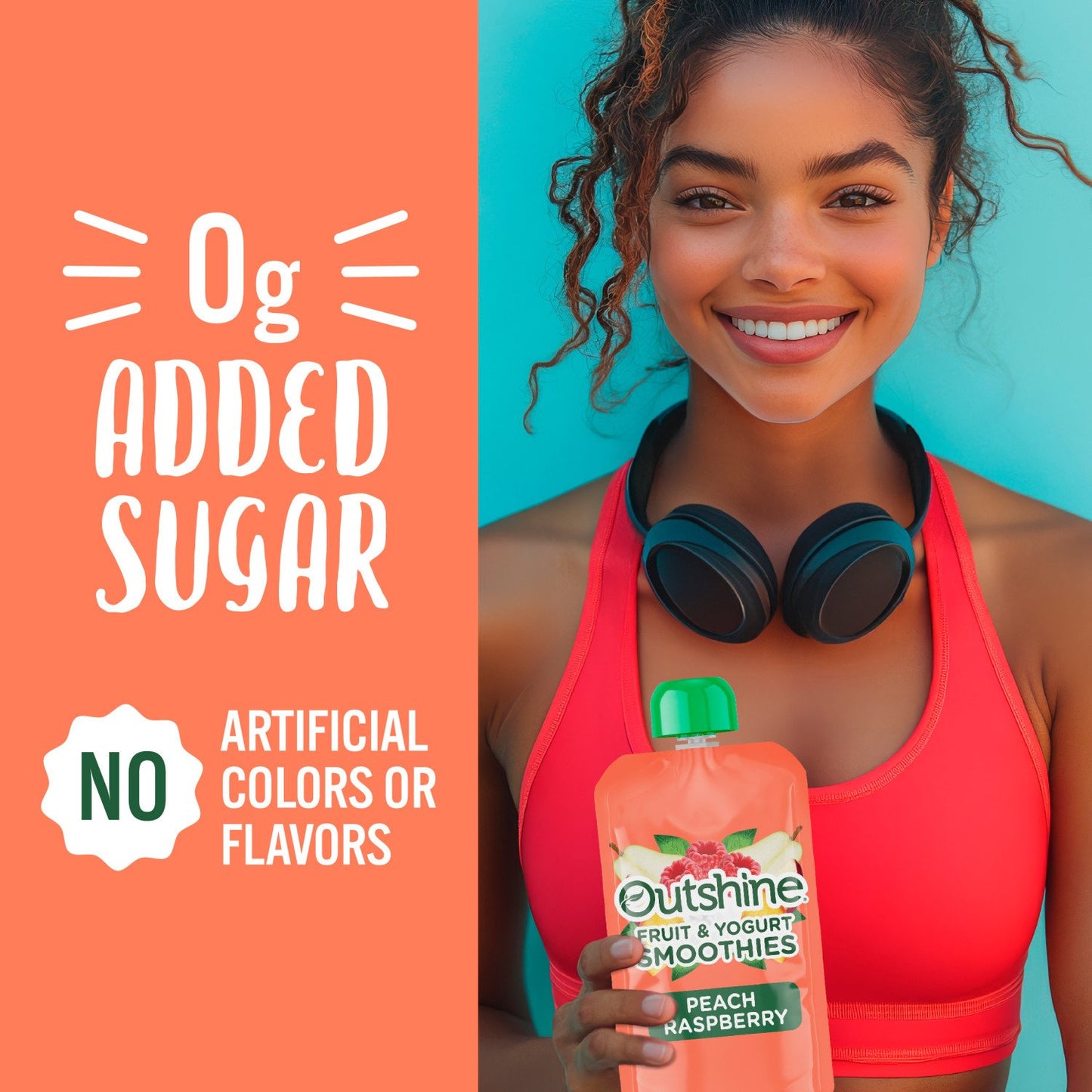 Outshine Fruit & Yogurt Smoothies - Peach Raspberry, 3.5 oz Pouches