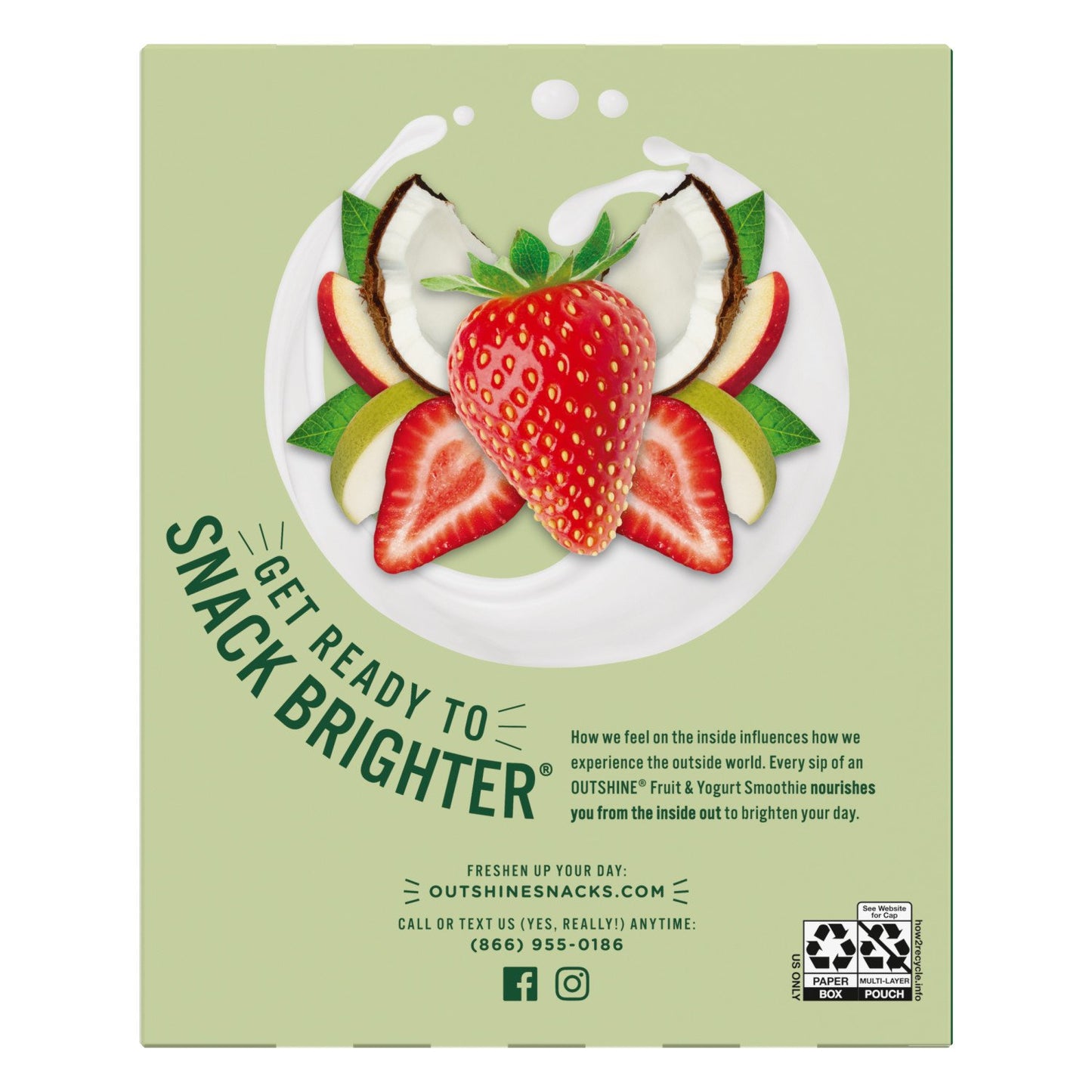 Outshine Fruit & Yogurt Smoothies - Strawberry Coconut, 3.5 oz Pouches