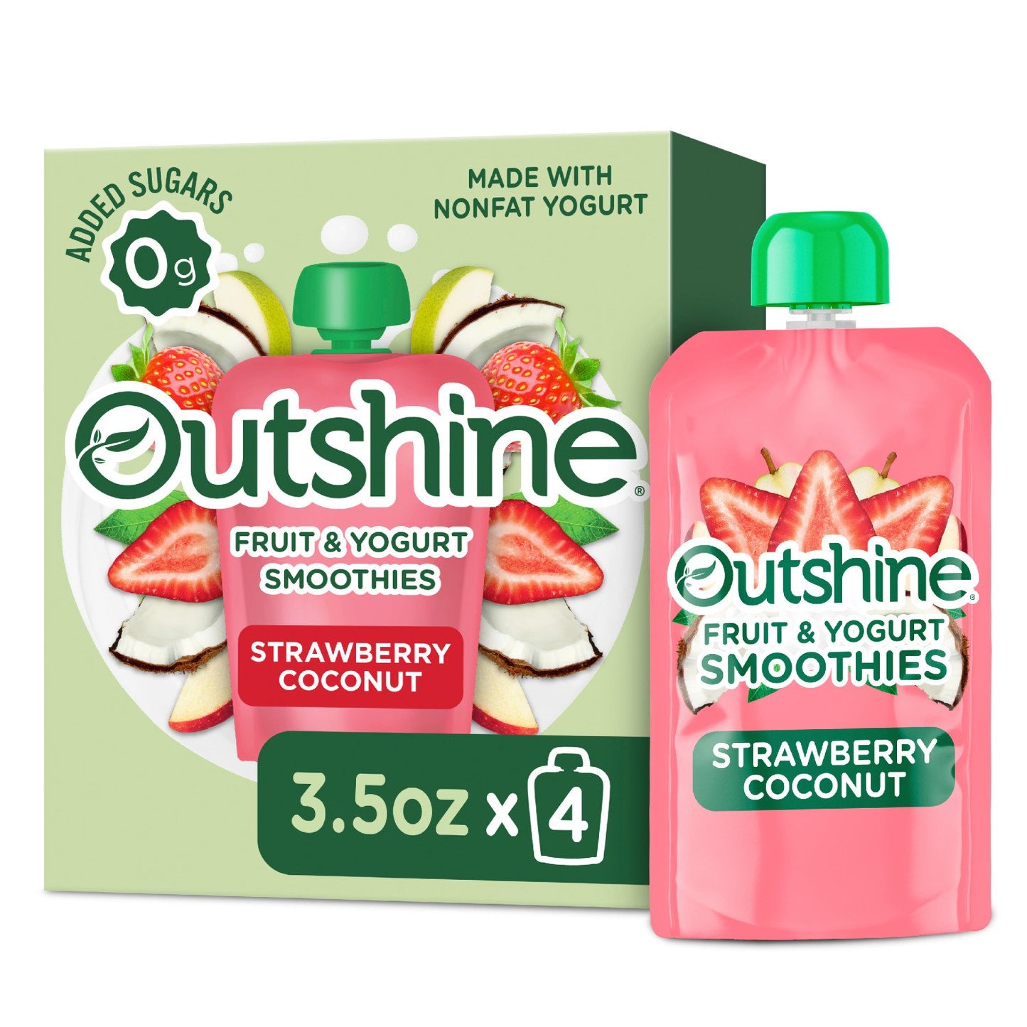 Outshine Fruit & Yogurt Smoothies - Strawberry Coconut, 3.5 oz Pouches