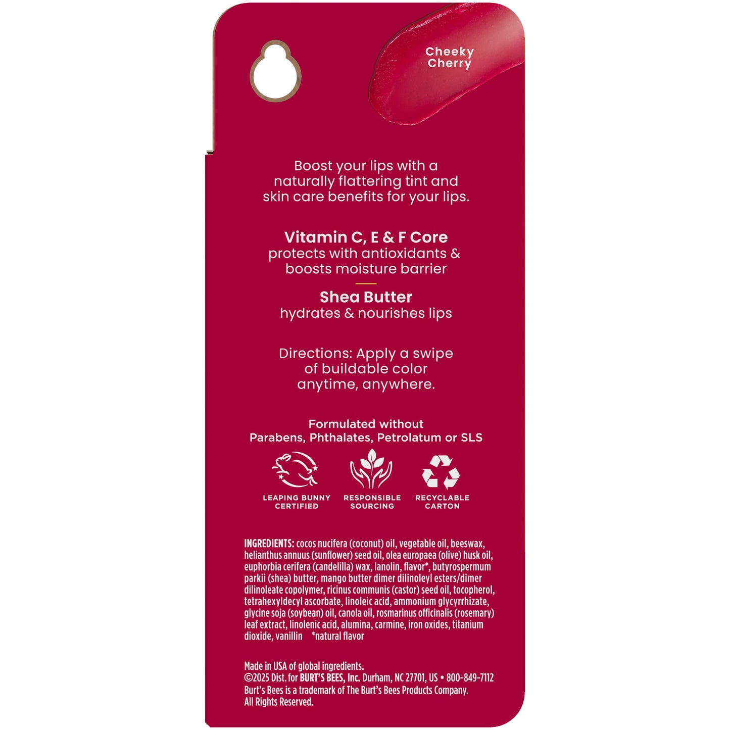 Burt's Bees Tinted Boosted Lip Balm - Cheeky Cherry