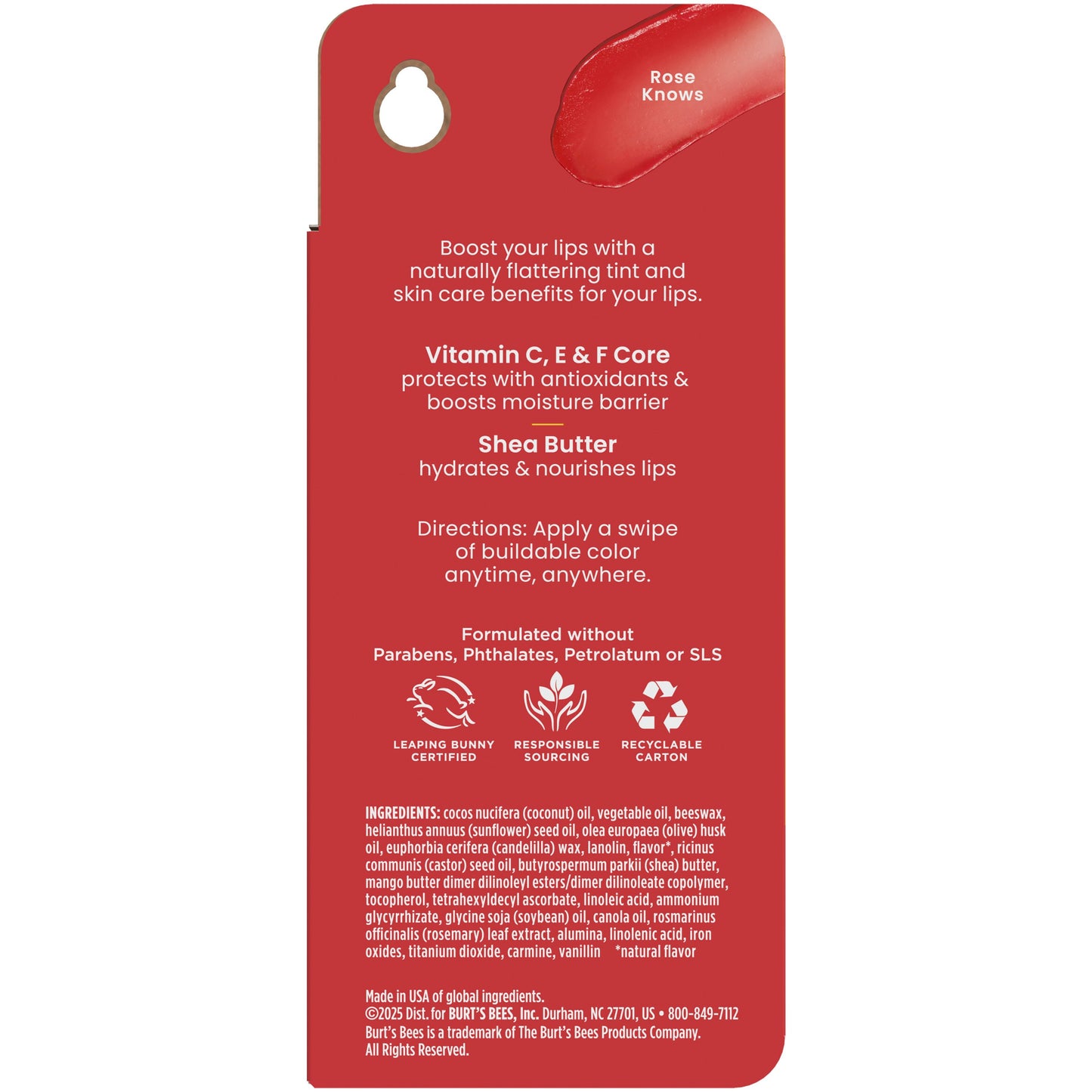 Burt's Bees Tinted Boosted Lip Balm - Rose Knows