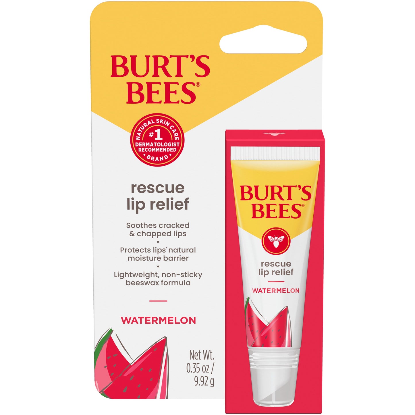 Burt's Bees Rescue Lip Relief Lip Balm - Watermelon