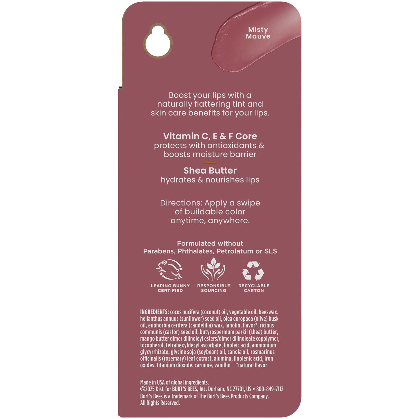 Burt's Bees Tinted Boosted Lip Balm - Misty Mauve