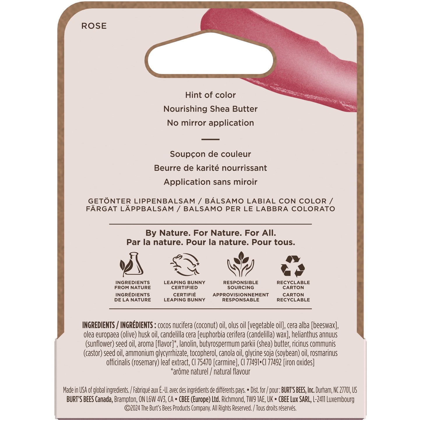 Burt's Bees Tinted Lip Balm - Rose