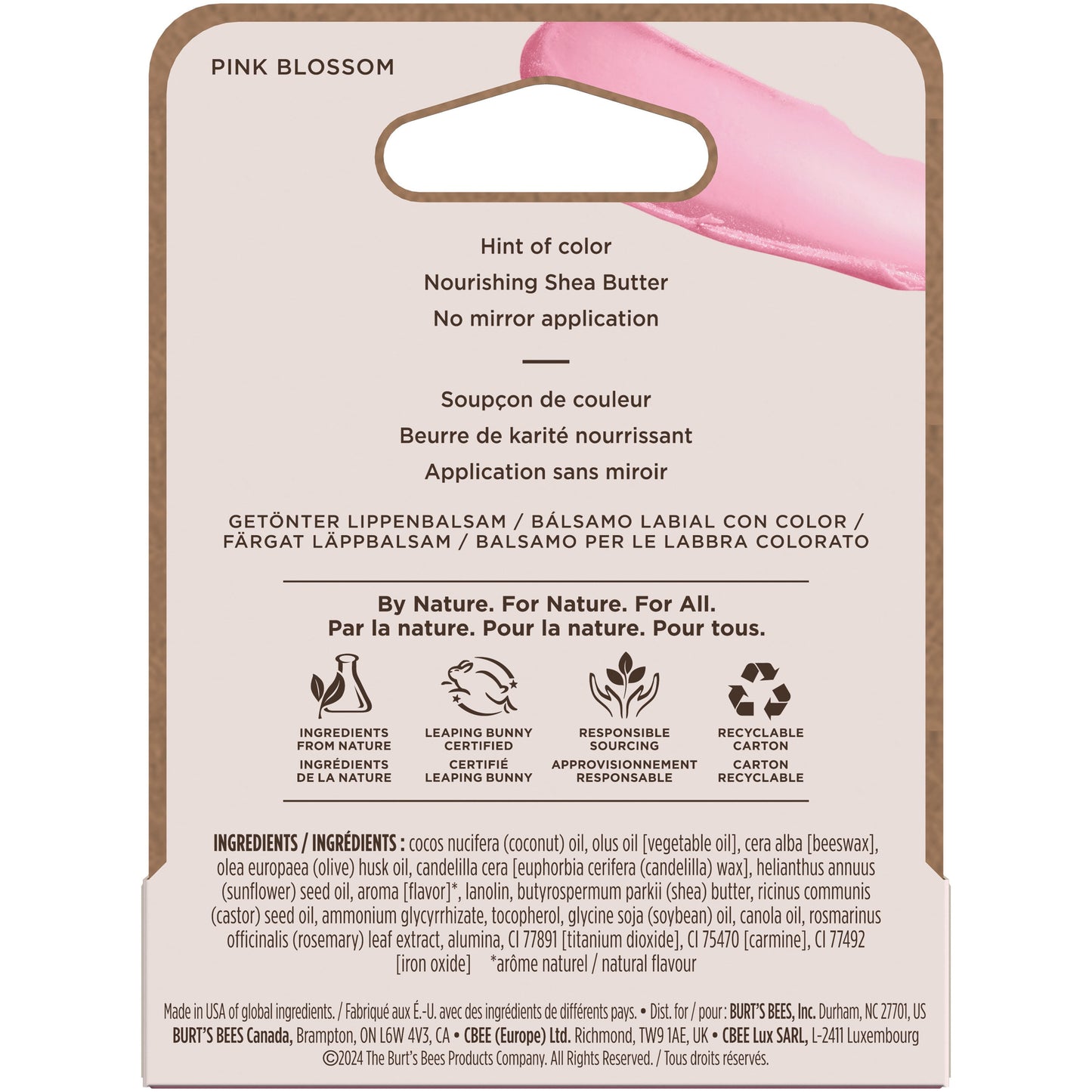 Burt's Bees Tinted Lip Balm - Pink Blossom