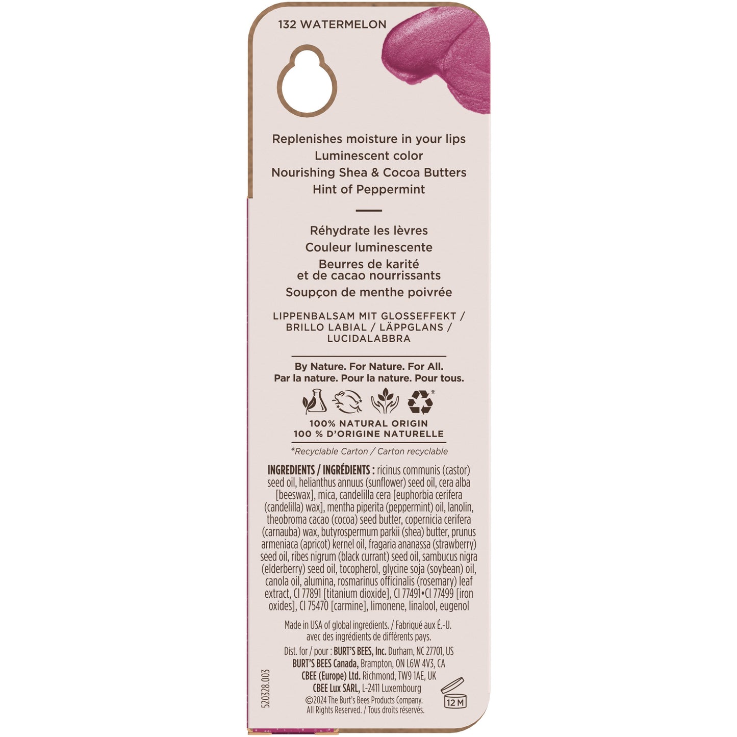 Burt's Bees Lip Shimmer - Watermelon