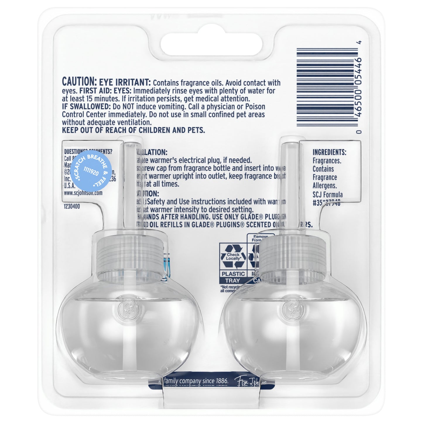Glade Plug In Scented Oil Refills - Pet Fresh