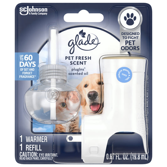 Glade Plug In Scented Oil Warmer & Refill - Pet Fresh
