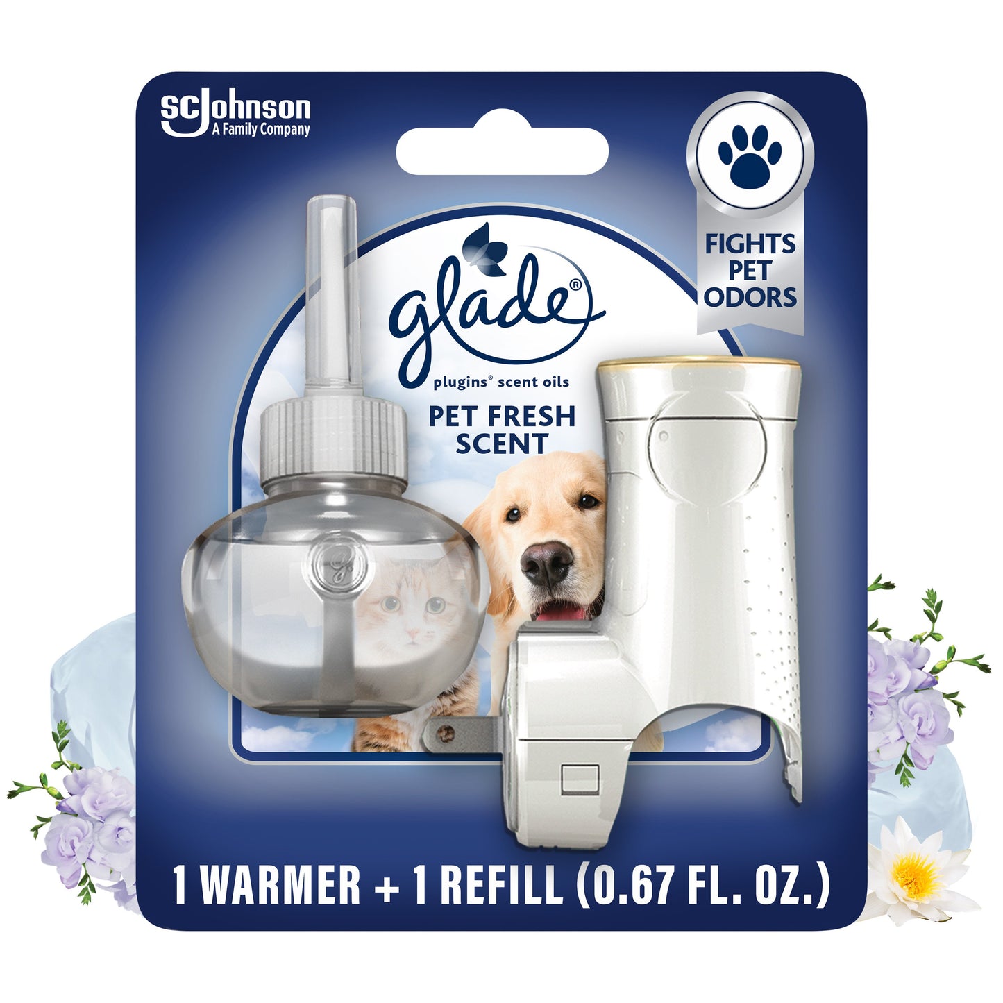 Glade Plug In Scented Oil Warmer & Refill - Pet Fresh