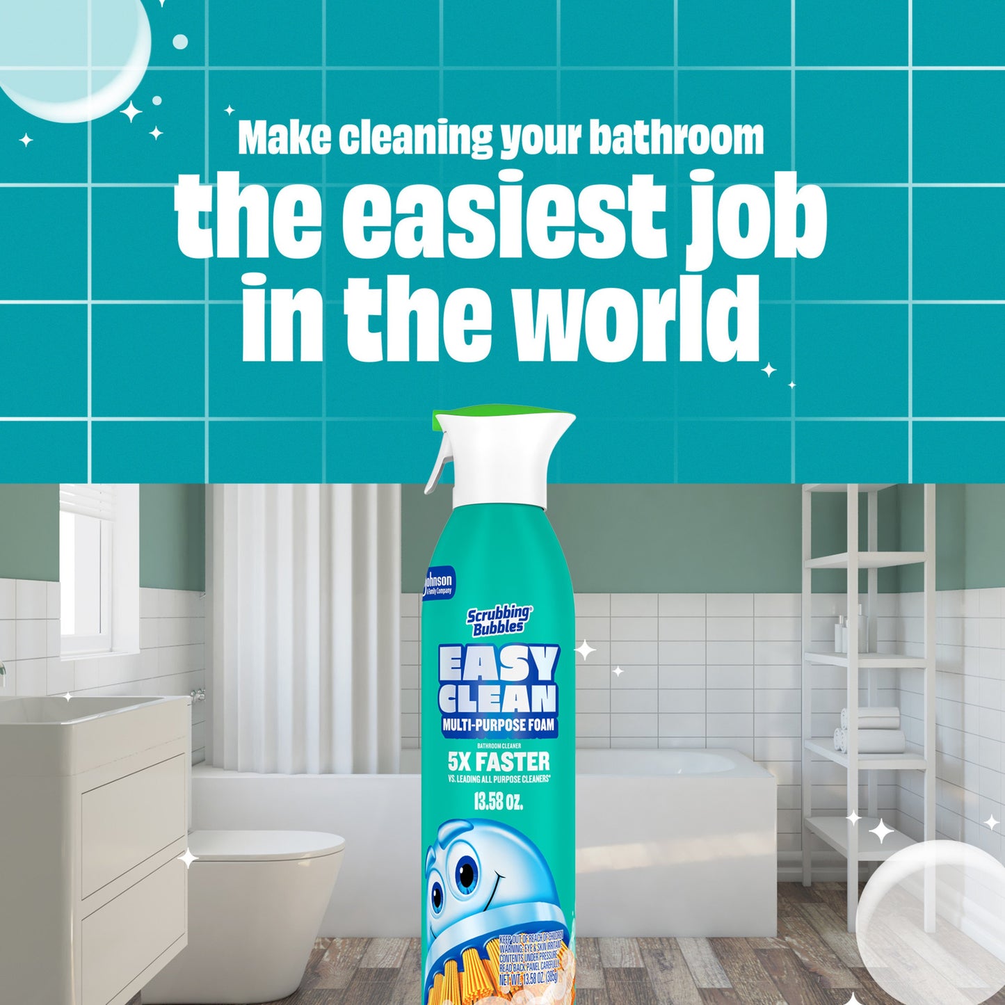 Scrubbing Bubbles Easy Clean Multi-Purpose Foam Bathroom Cleaner Aerosol Spray