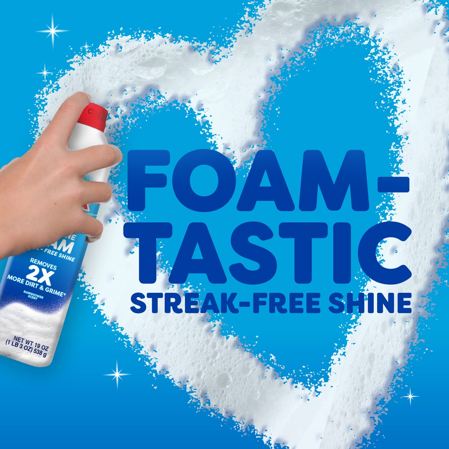 Windex Fast Shine Foam Glass Cleaner, No-Drip Aerosol Cleaning Spray
