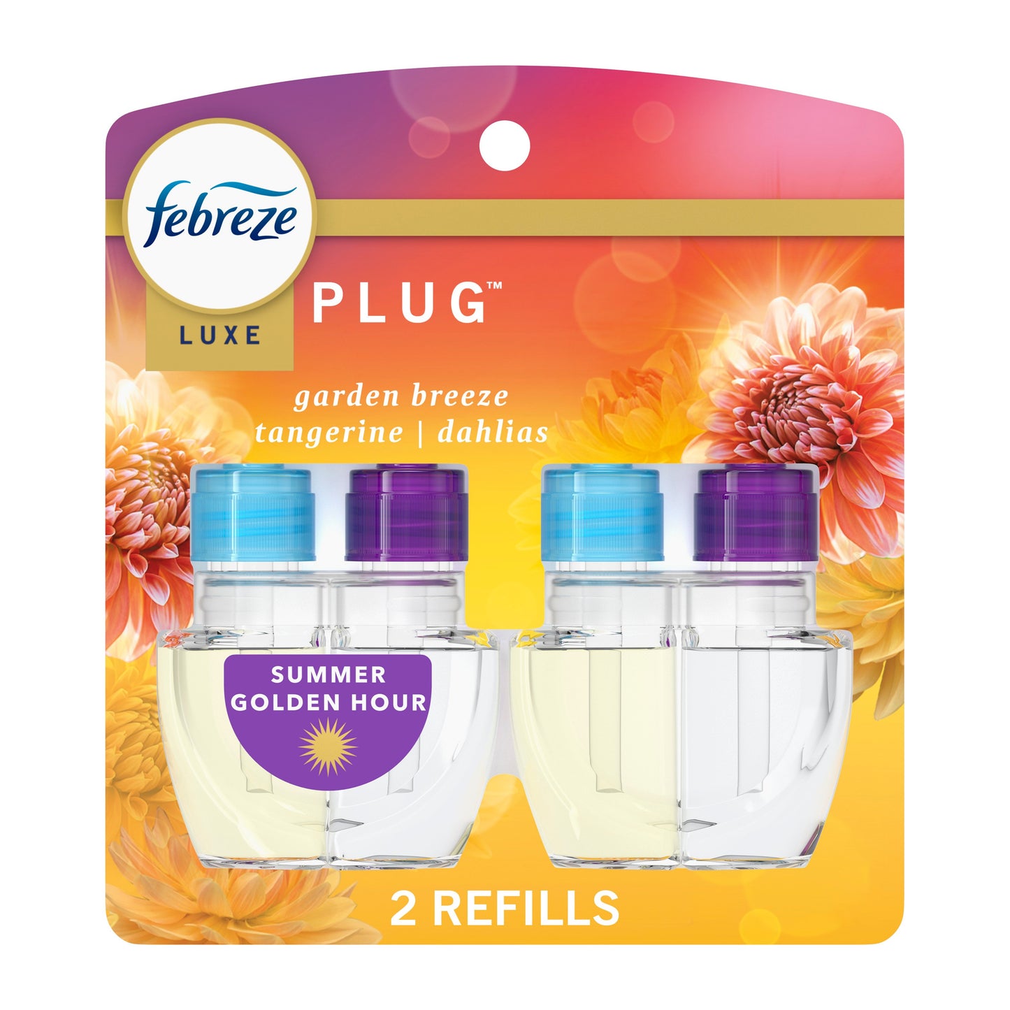 Febreze Luxe Plug In Air Freshener Odor-Fighting Scented Oil Refill - Summer Golden Hour