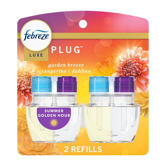 Febreze Luxe Plug In Air Freshener Odor-Fighting Scented Oil Refill - Summer Golden Hour