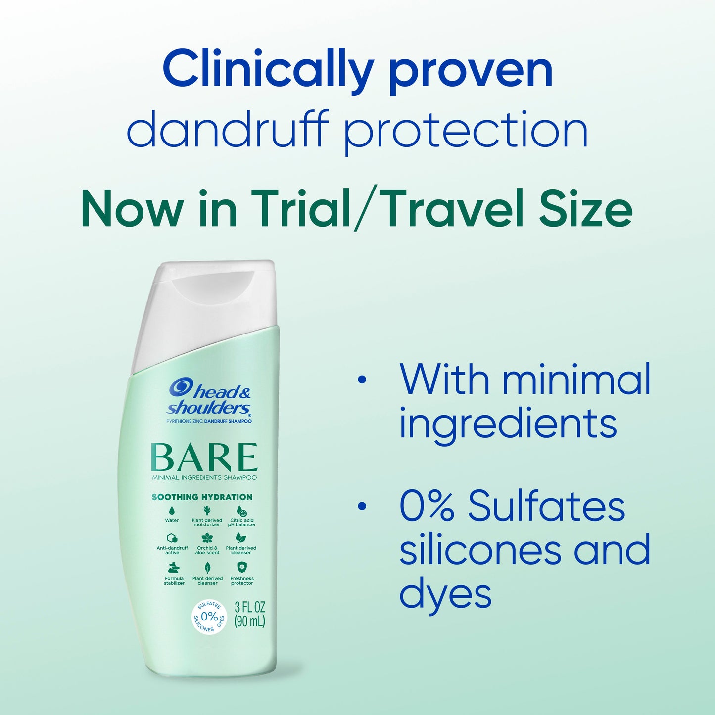 Head & Shoulders Travel Size Bare Soothing Hydration Shampoo - Travel Size