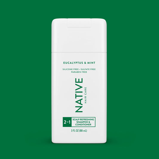 Native Travel Size 2-in-1 Scalp Refreshing Shampoo & Conditioner - Eucalyptus & Mint