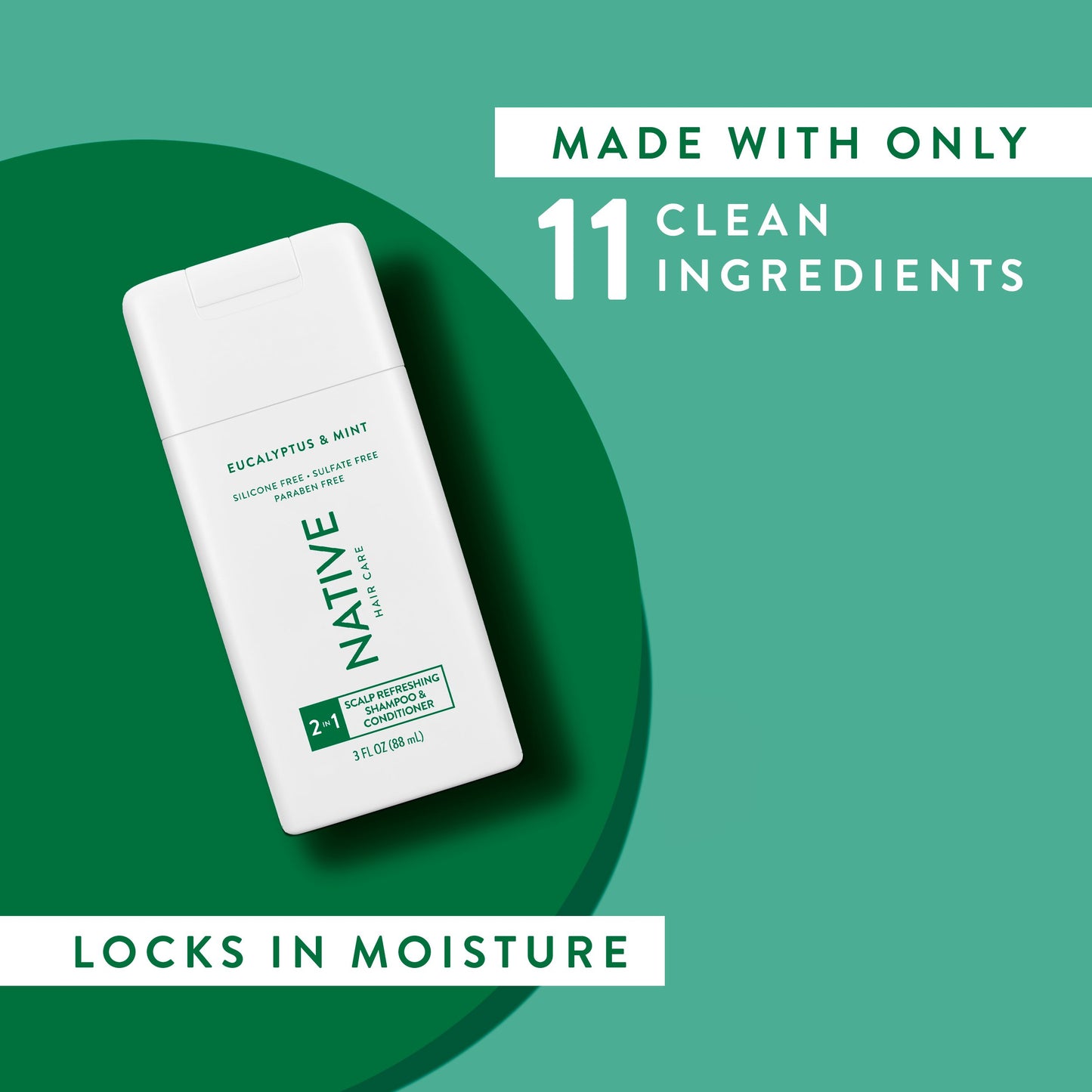 Native Travel Size 2-in-1 Scalp Refreshing Shampoo & Conditioner - Eucalyptus & Mint