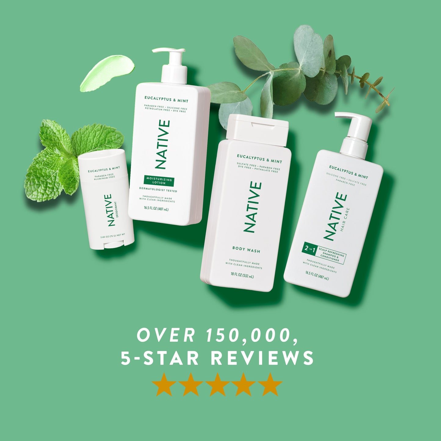 Native Travel Size 2-in-1 Scalp Refreshing Shampoo & Conditioner - Eucalyptus & Mint
