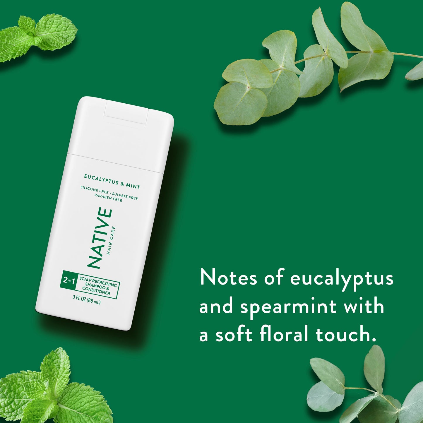Native Travel Size 2-in-1 Scalp Refreshing Shampoo & Conditioner - Eucalyptus & Mint