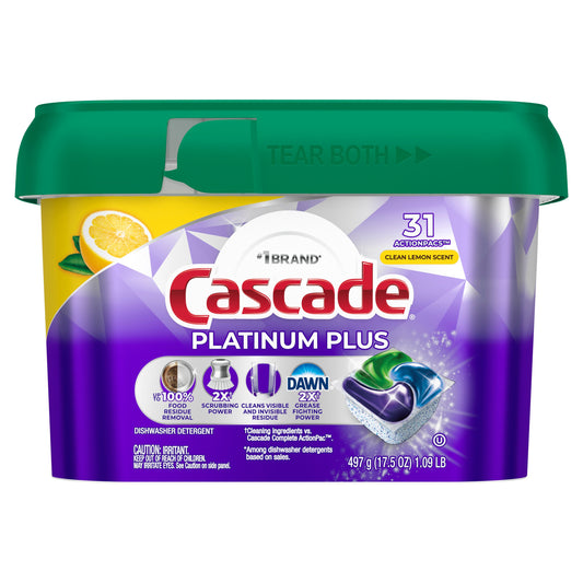 Cascade Platinum Plus Dishwasher Pods, Lemon Scent