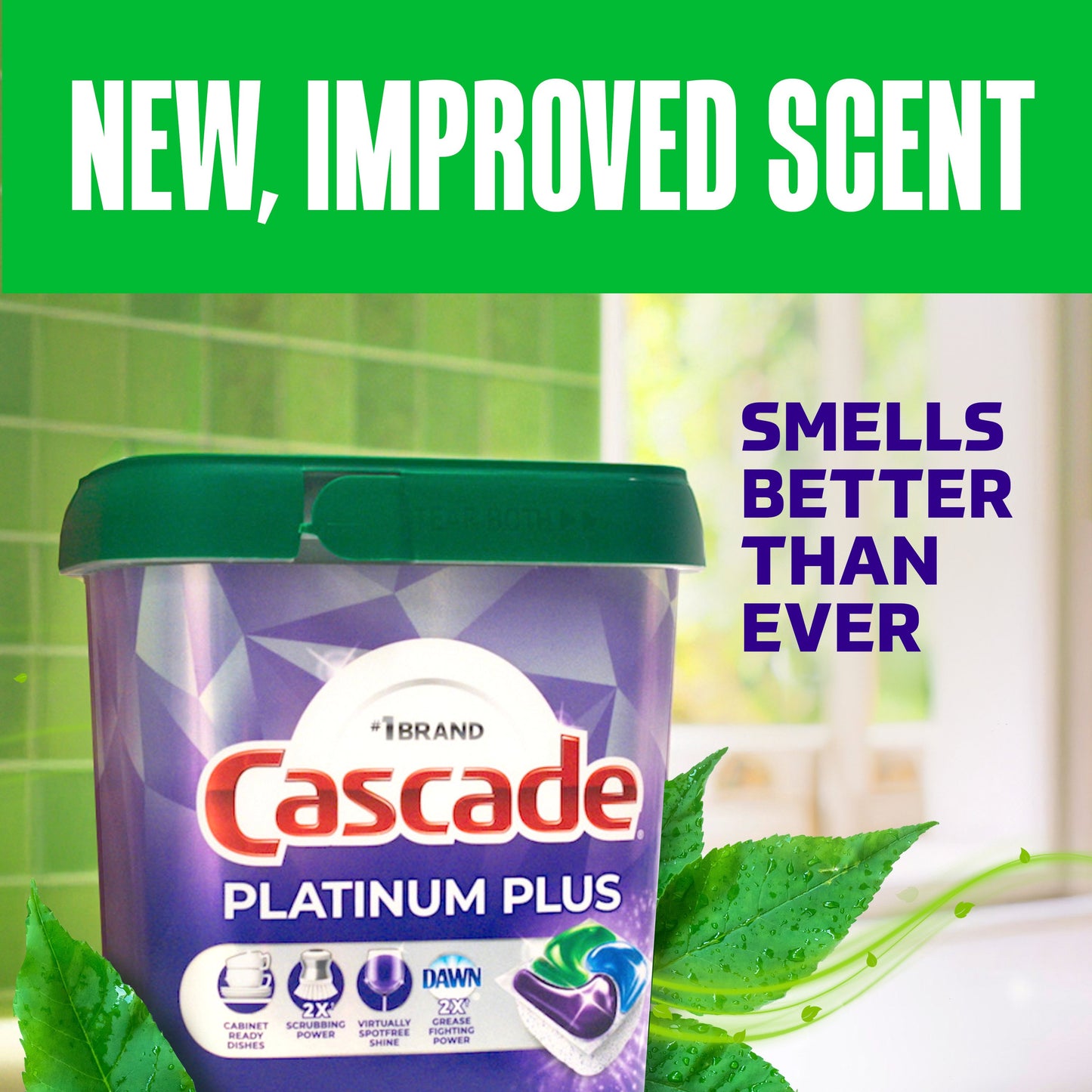 Cascade Platinum Plus Dishwasher Pods, Lemon Scent
