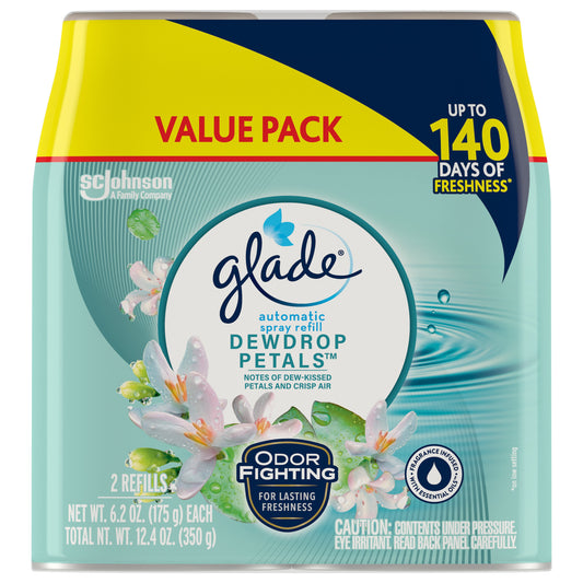 Glade Automatic Spray Refill Value Pack -  Dewdrop Petal, 6.2 oz
