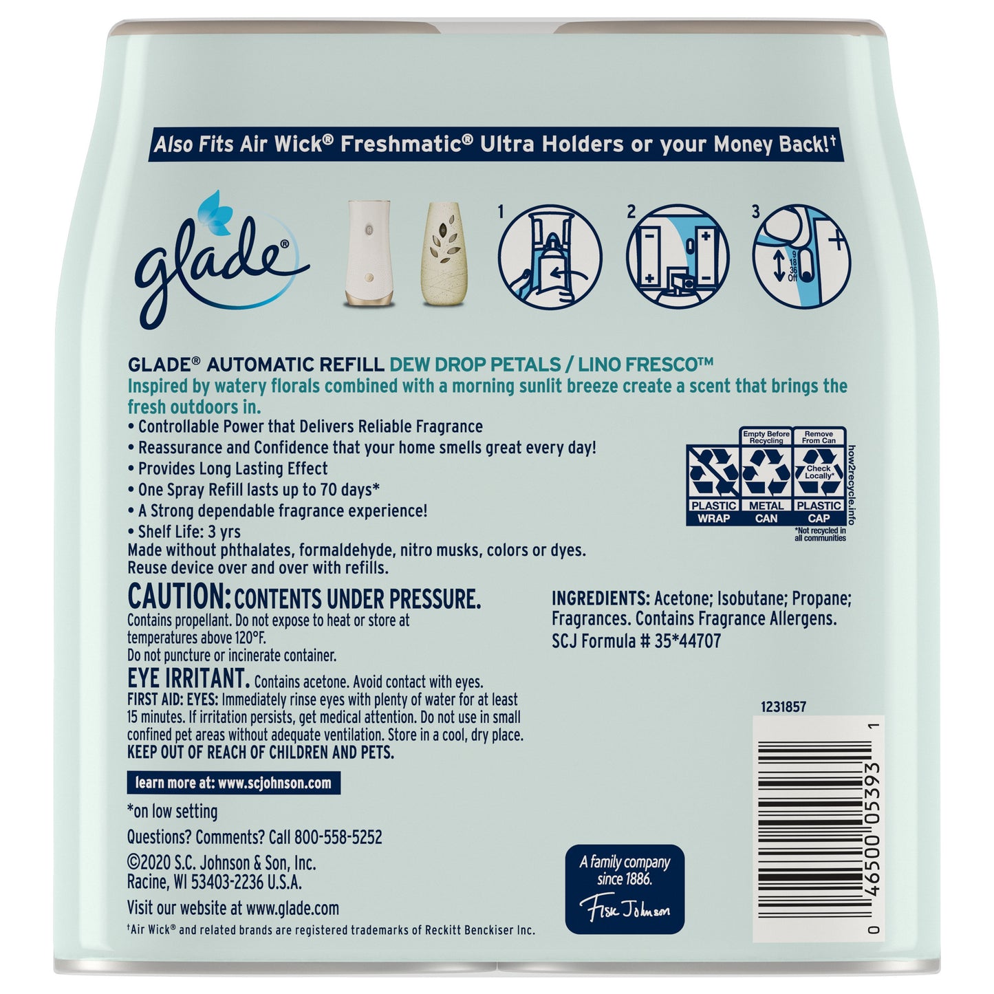 Glade Automatic Spray Refill Value Pack -  Dewdrop Petal, 6.2 oz