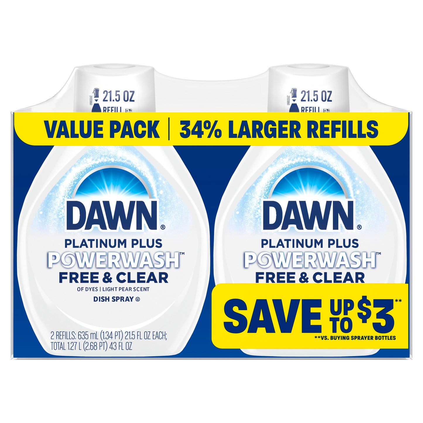 Dawn Powerwash Free & Clear Spray Dish Soap Refills - Light Pear Scent