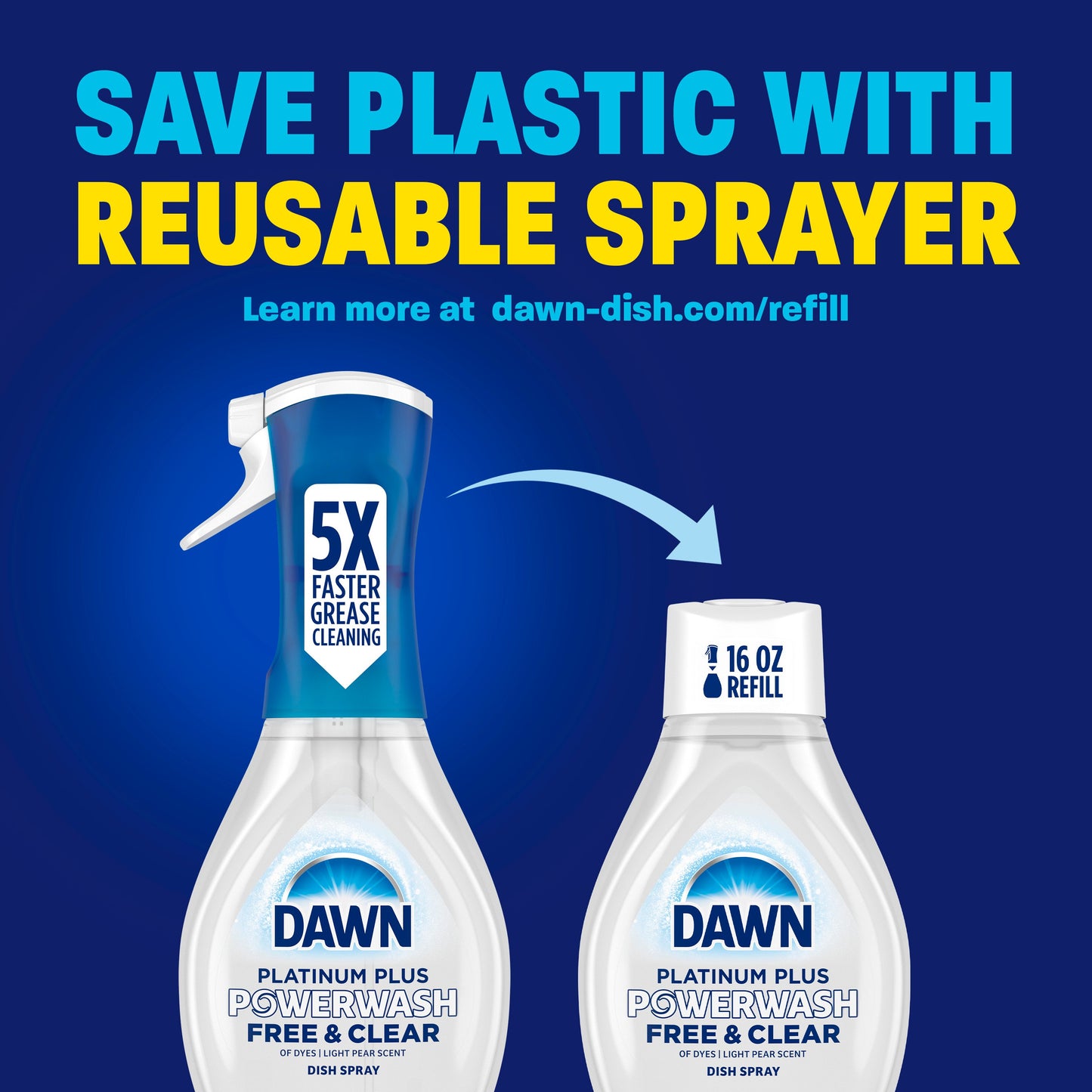 Dawn Powerwash Free & Clear Spray Dish Soap Refills - Light Pear Scent