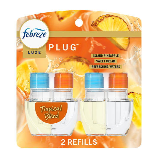 Febreze Luxe Plug In Air Freshener Odor-Fighting Scented Oil Refill - Tropical Blend