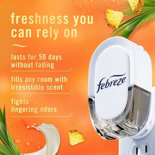 Febreze Luxe Plug In Air Freshener Odor-Fighting Scented Oil Refill - Tropical Blend