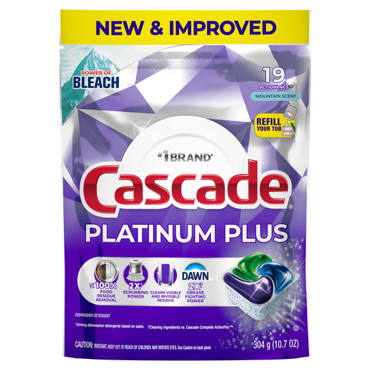 Cascade Platinum Plus Dishwasher Pods, Mountain Scent
