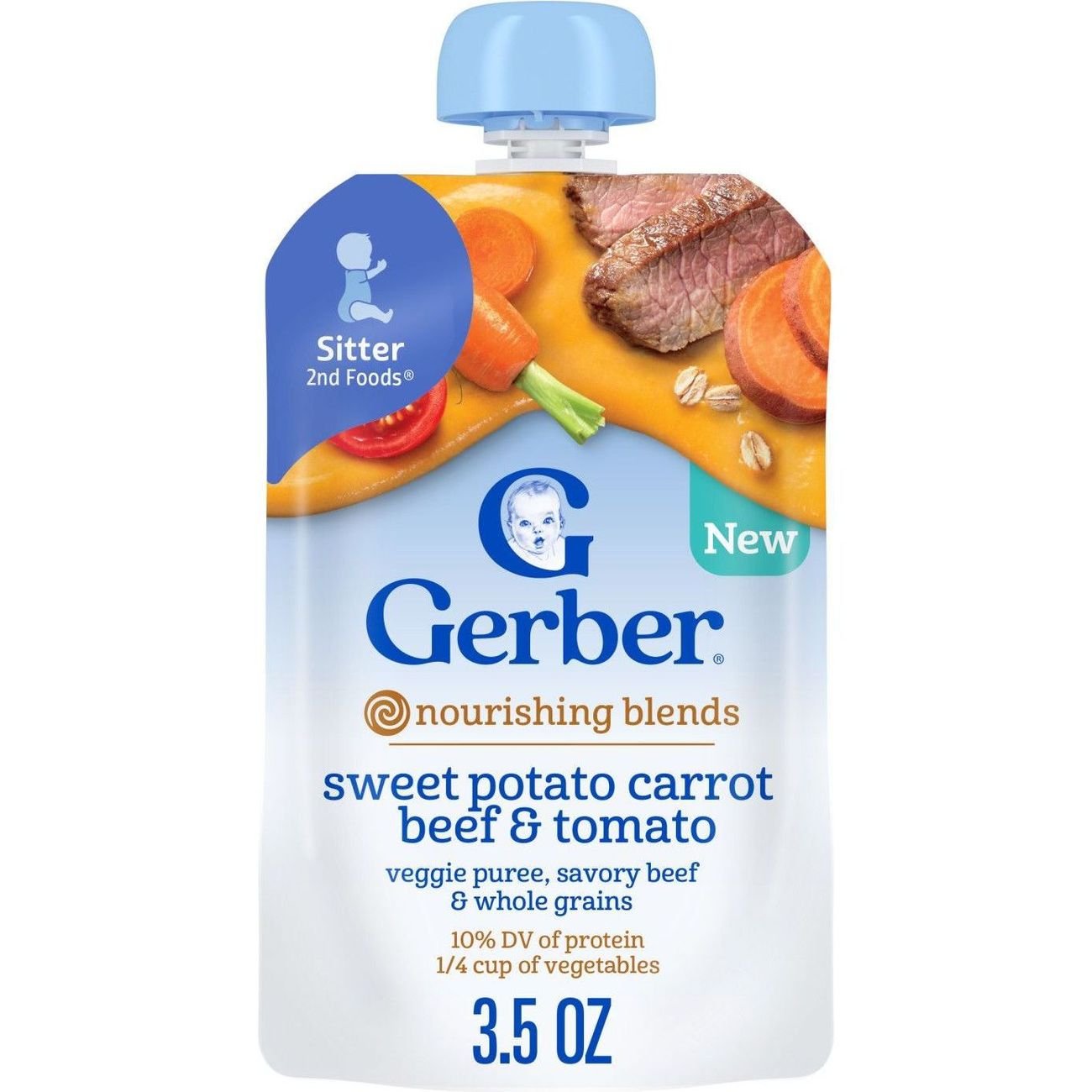 Gerber Baby Food Pouch - Sweet Potato Carrot Beef & Tomato
