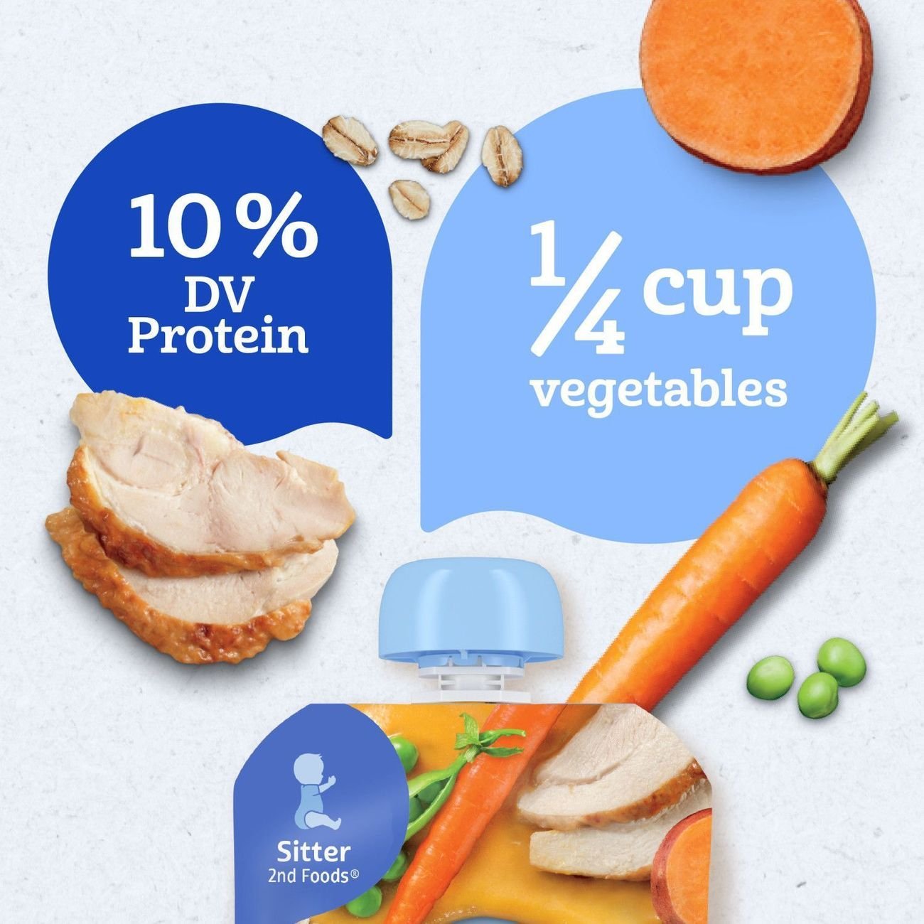 Gerber Baby Food Pouch - Carrot Sweet Potato Chicken & Peas