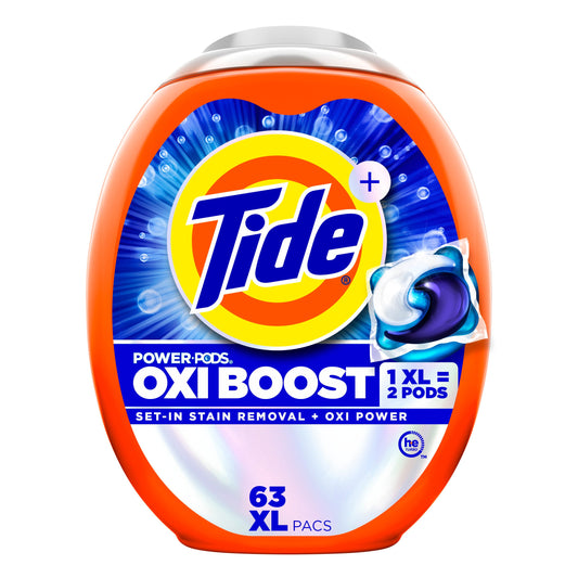 Tide Oxi Boost Power PODS Laundry Detergent Pacs Set-In Stain Removal + Oxi Power