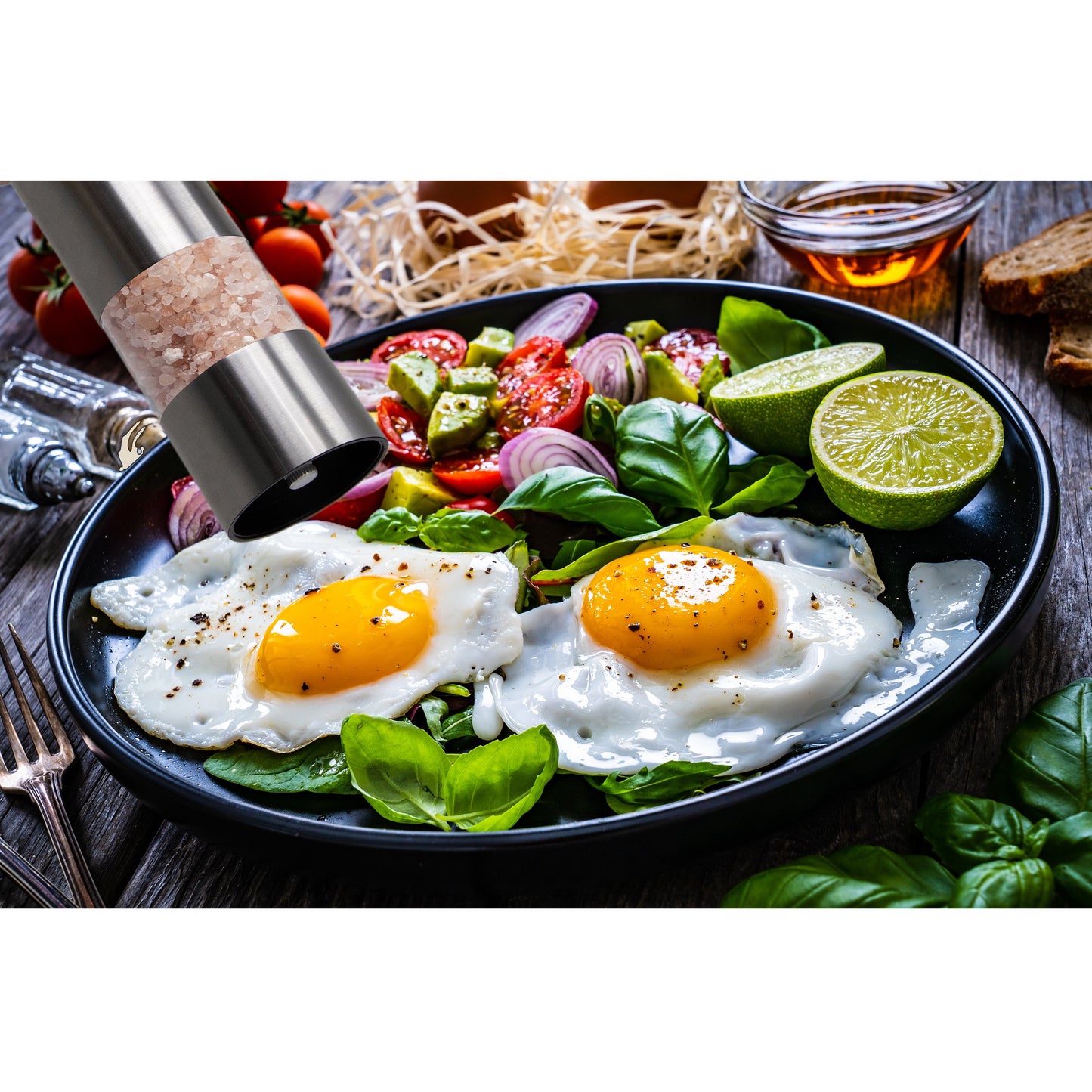 Gourmet Home Automated Salt or Pepper Grinder - Nickel