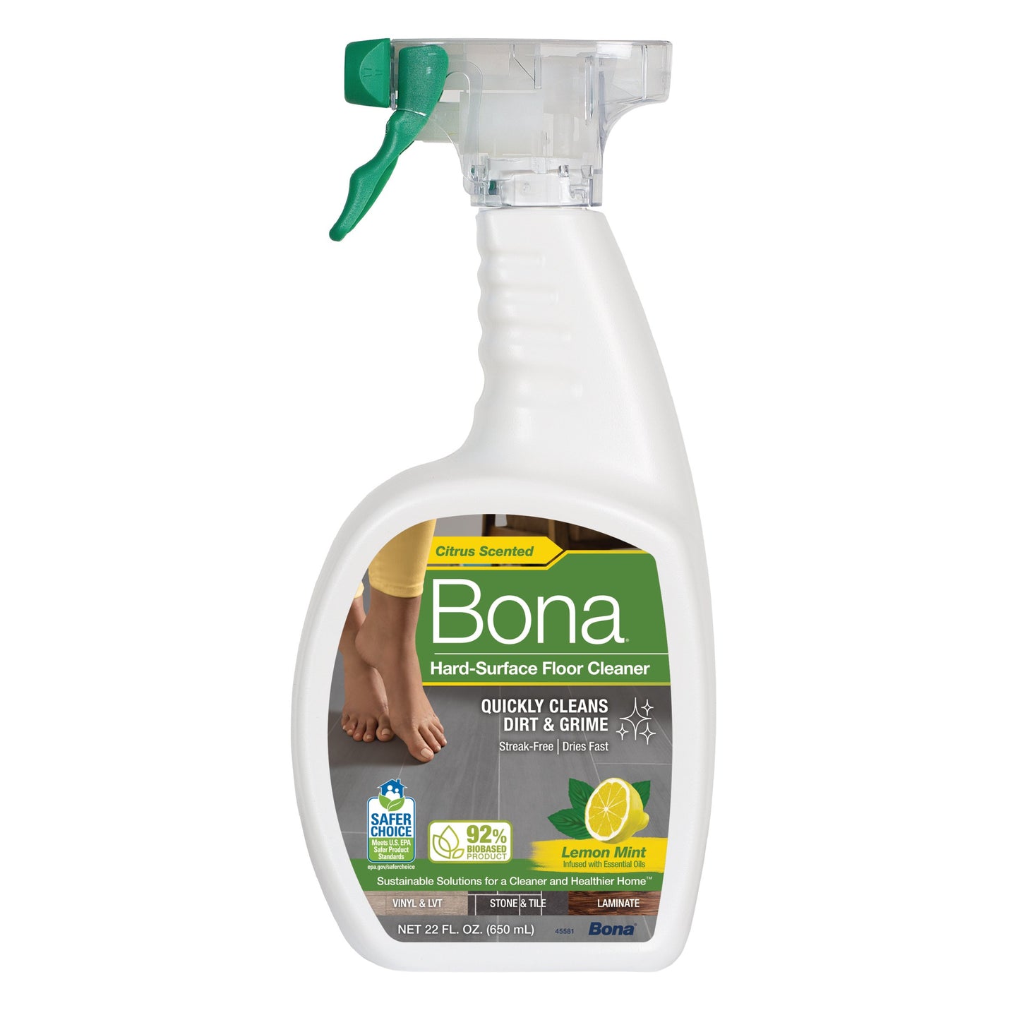 Bona Hard Surface Floor Spray Cleaner - Lemon Mint