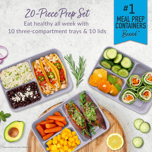 Bentgo Prep 3 Compartment Container - Lilac